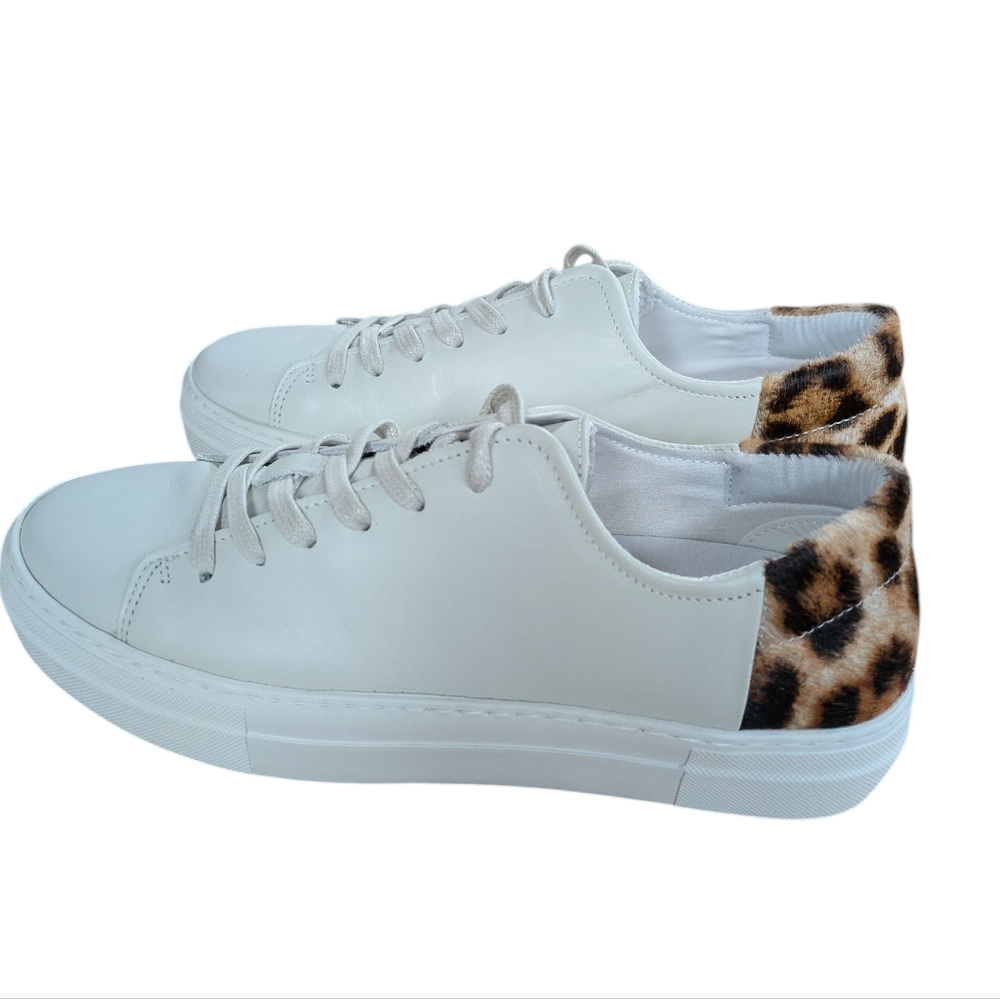 ABLE Emmy Bone/Cheetah Leather Sneakers Size 10 - Picture 5 of 13